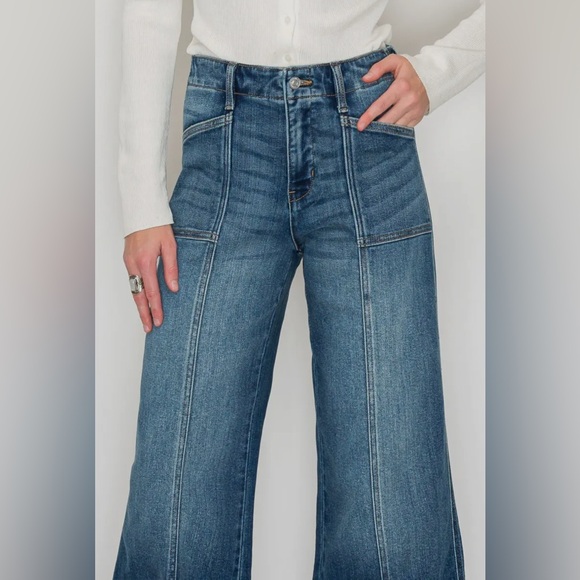 Artemis Vintage Tummy Control Palazzo Jeans Center Seam Wide Leg Dark Wash NWT - Picture 4 of 10